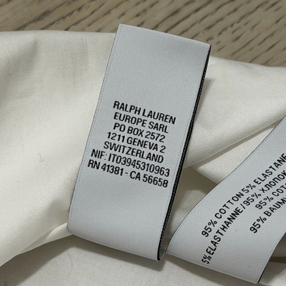 VINTAGE Ralph Lauren $790 White Button Down Shirt Chain Mail Embellish -10 NEW - Picture 13 of 14